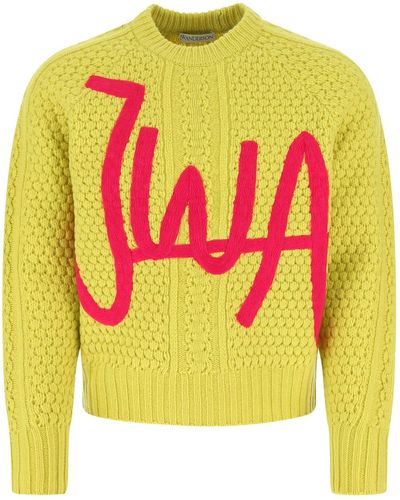 JW Anderson Wool Oversize Sweater Jw A - Yellow