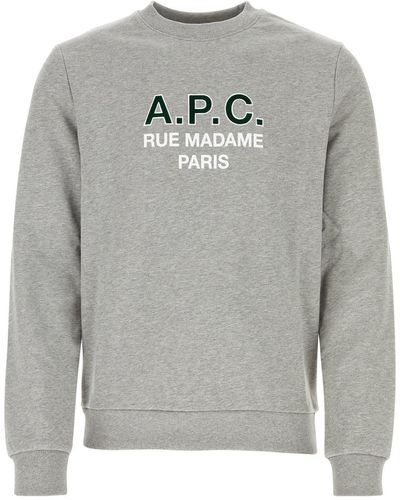 A.P.C. Melange Gray Cotton Sweatshirt