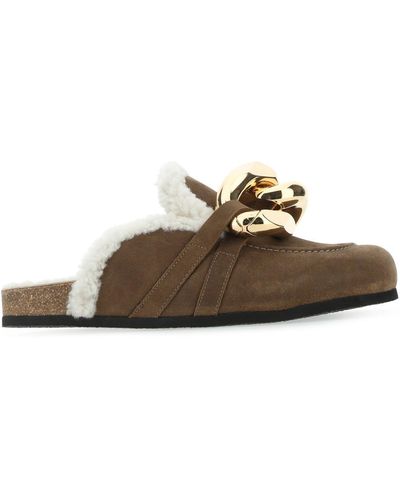 JW Anderson Suede Chain Mules Jw A - Brown