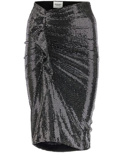Isabel Marant Embellished Stretch Nylon Blend Dolene Skirt - Black