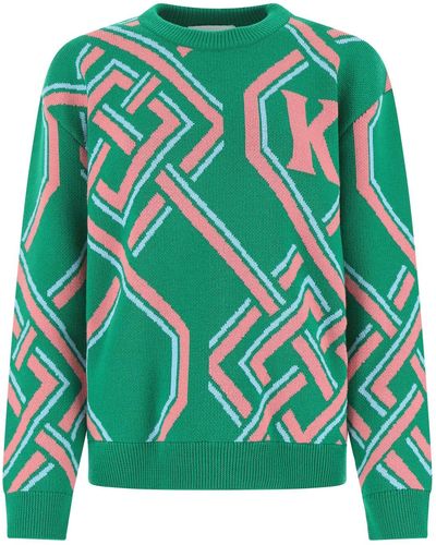 Koche Embroidered Wool Ble - Green
