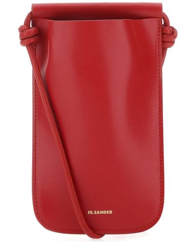Jil Sander Leather Iphone Case Jil Sa - Red