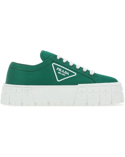 Prada Emerald Re-nylon Double Wheel Sneakers - Green