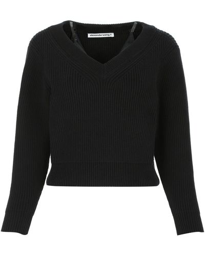 T By Alexander Wang Stretch Cotton Ble - Black
