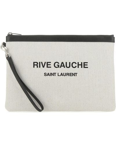 Saint Laurent Clutch Rive Gauche - Grigio