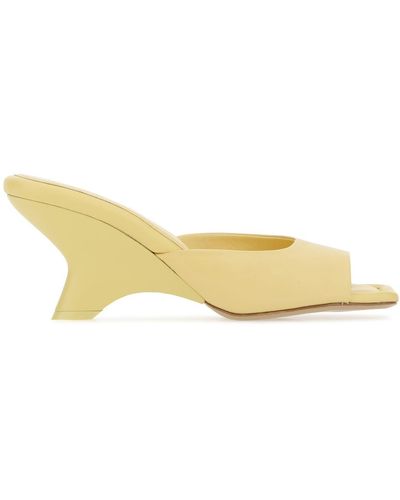 GIA COUTURE Pastel Nappa Leather Mules - Yellow