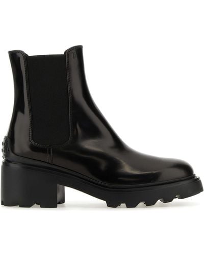 Tod's Carriage 60 Leather Chelsea Boots - Black