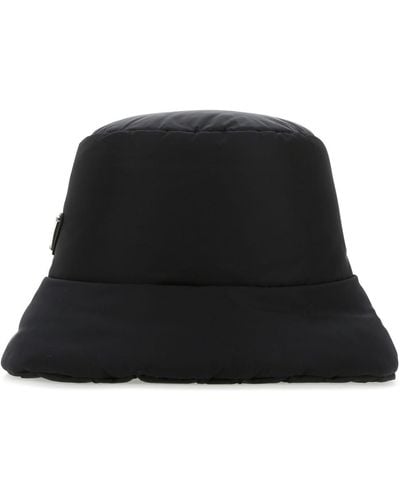 Prada Cappello bucket con logo - Nero