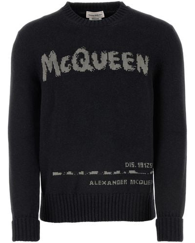 Alexander McQueen Graffiti Logo Jumper - Black