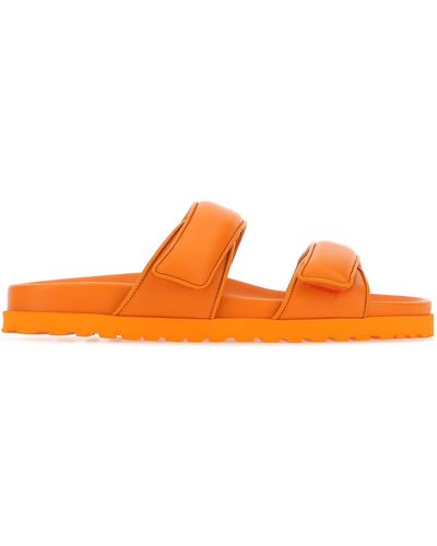 GIA COUTURE Nappa Leather Perni 11 Slippers - Orange