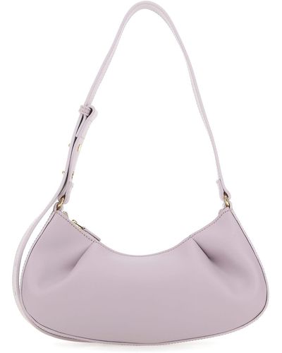 Elleme Lilac Leather Dimple Moon Shoulder Bag - Purple