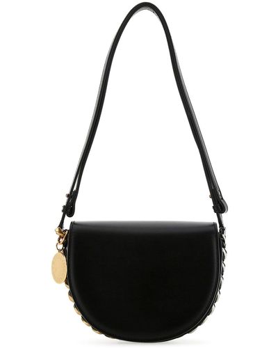 Stella McCartney Frayme Small Flap Shoulder Bag - Black