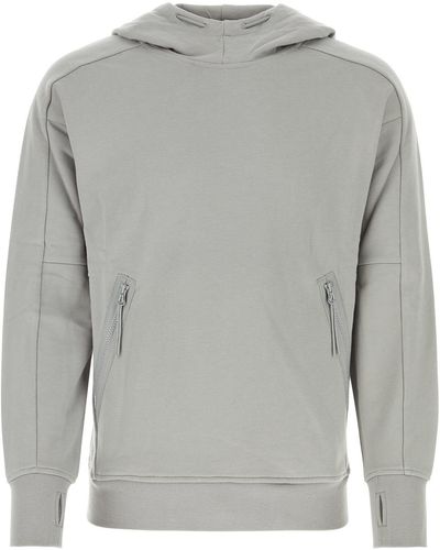 C.P. Company Diagonal Raised Fleece GOGGLE Hoodie - Grey