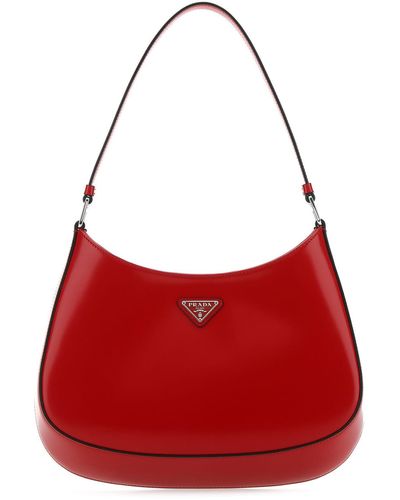Prada Tiziano Red Leather Cleo Shoulder Bag