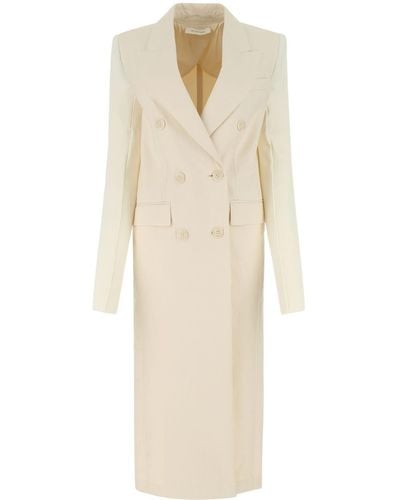 Sportmax Ivory Cotton Dorema Overcoat - White