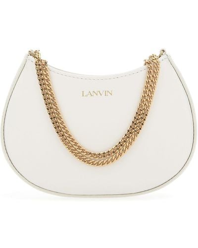 Lanvin Curved Chain-linked Mini Shoulder Bag - White