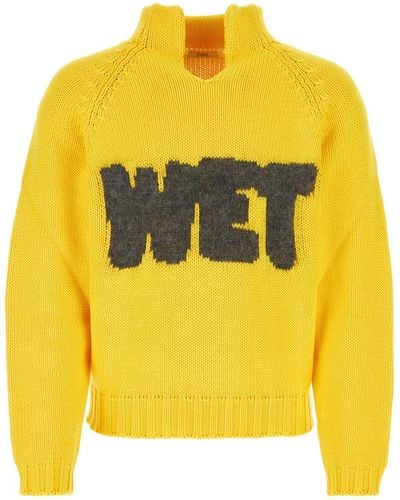 ERL Open Neck Pullover Knit - Yellow