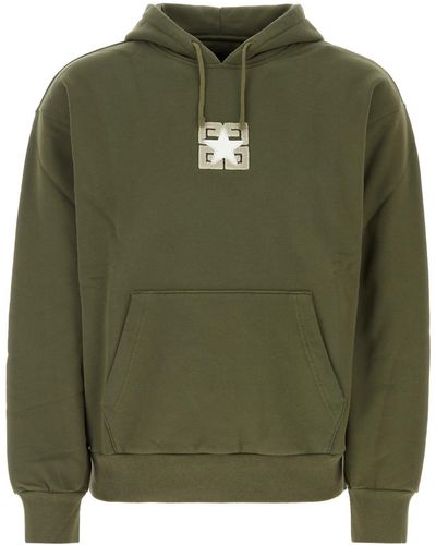 Givenchy Boxy Fit Hoodie With Pocket Base - Green