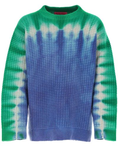 The Elder Statesman Multicolor Cashmere Sweater - Green