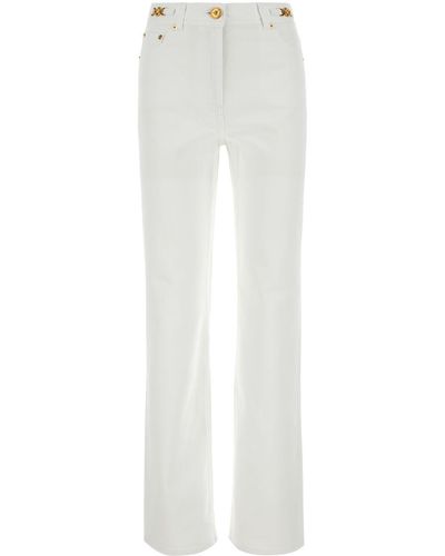 Versace Pant Denim Denim Fabric Washing Softened - White