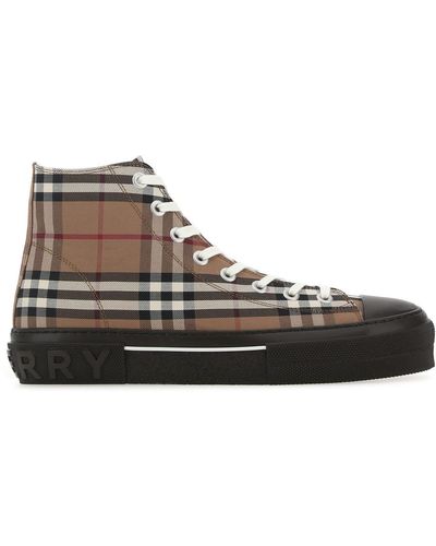 Burberry Vintage Check Canvas High-top Trainer - Brown