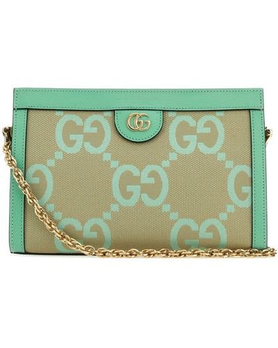 Gucci Ophidia Small Jumbo GG Canvas & Leather Shoulder Bag - Green