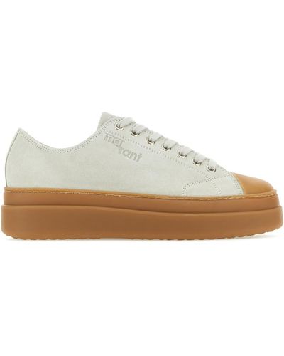 Isabel Marant Austen Suede Platform Sneaker - White