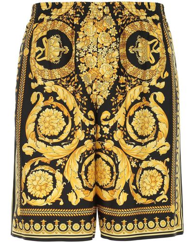 Versace Bermuda With Print - Yellow