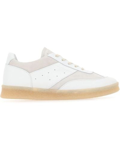 MM6 by Maison Martin Margiela Leather Court Trainers - White