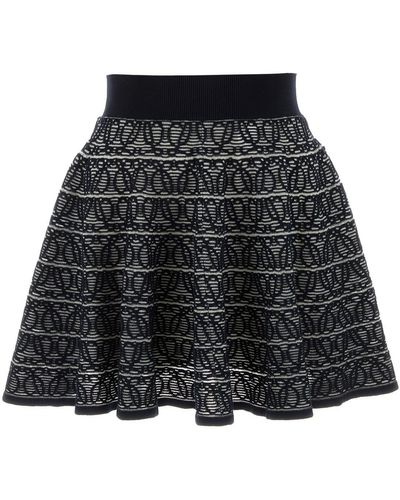 Loewe Jacquard Knit Skater Skirt - Black