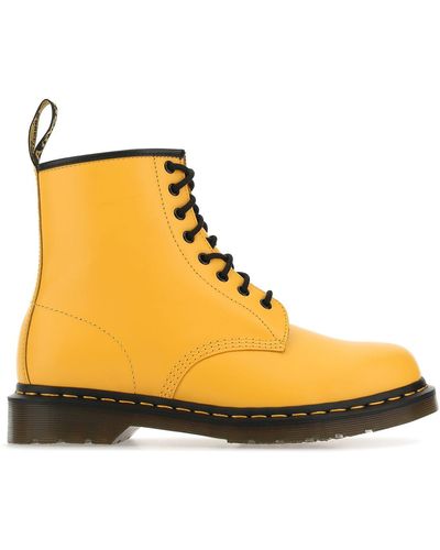 Dr. Martens Leather 1460 Ankle Boots - Yellow