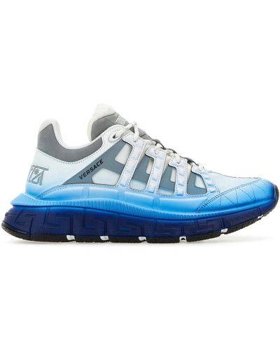 Versace Sneakers Trigreca in pelle e nylon ripstop - Blu