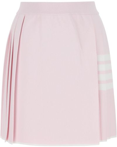 Thom Browne Light Viscose Blend 4-Bar Skirt - Pink