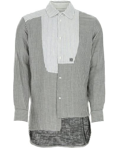Loewe Embroidered Cotton Shirt - Grey