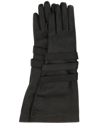 Saint Laurent Aviator Gloves With Straps A - Black
