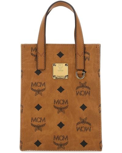 MCM Nylon Leather Trimmed Handle Bag - Brown Handle Bags, Handbags -  W3045832