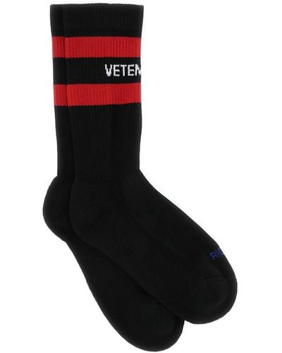 Vetements Black Stretch Cotton Blend Socks