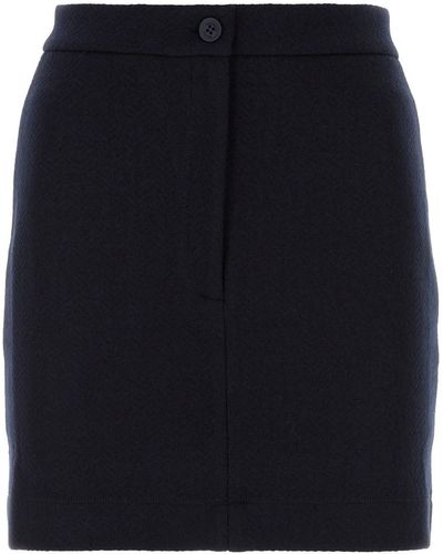 Thom Browne Mini Skirt In Boiled - Black