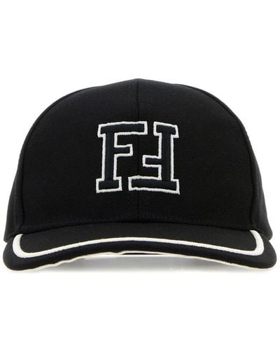 Fendi Cappello da baseball con logo FF - Nero