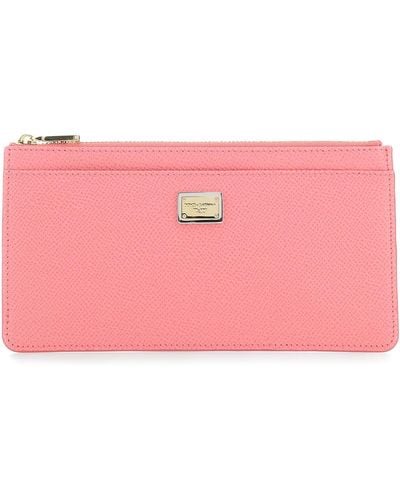Dolce & Gabbana Pink Leather Card Holder