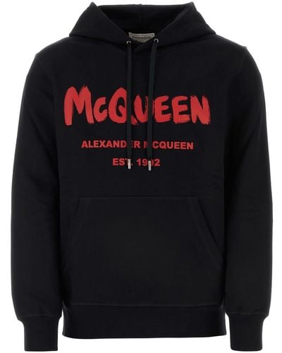 Alexander McQueen Graffiti Prt Hoodie - Black