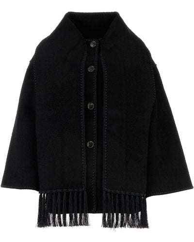 Totême Embroidered Scarf Jacket - Black