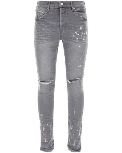 Purple Denim Jeans - Gray