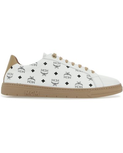 MCM Printed Leather Trainers - White