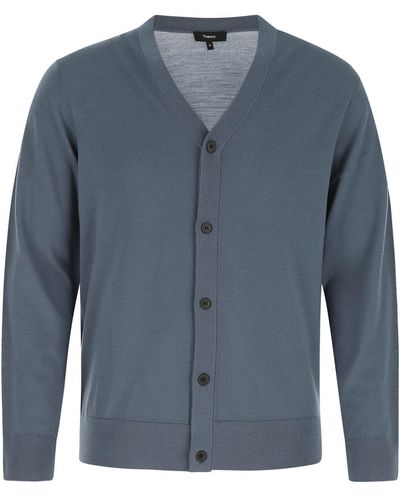 Theory Air Force Wool Cardigan - Blue