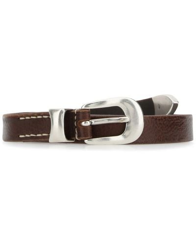 Our Legacy BELT 2 CM BROWN LEATHER - Bianco