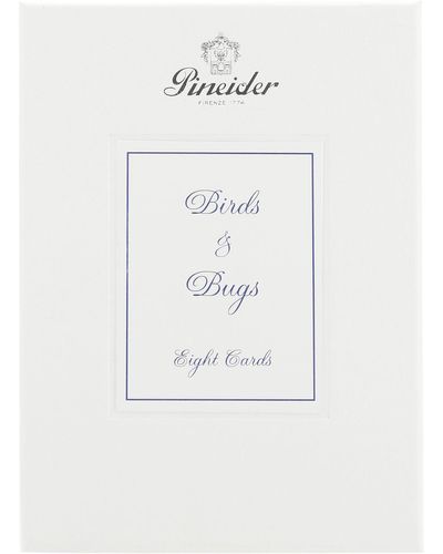 Pineider Box8 Cards+8 Envelopes Butterfly - White