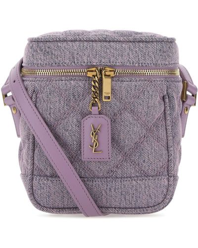 Saint Laurent Lilac Denim Vanity 80's Bucket Bag - Purple