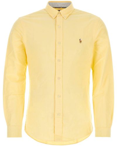 Polo Ralph Lauren Camicia Con Logo In Cotone - Giallo