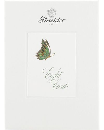 Pineider Box8 Cards+8 Envelopes Bugs - White